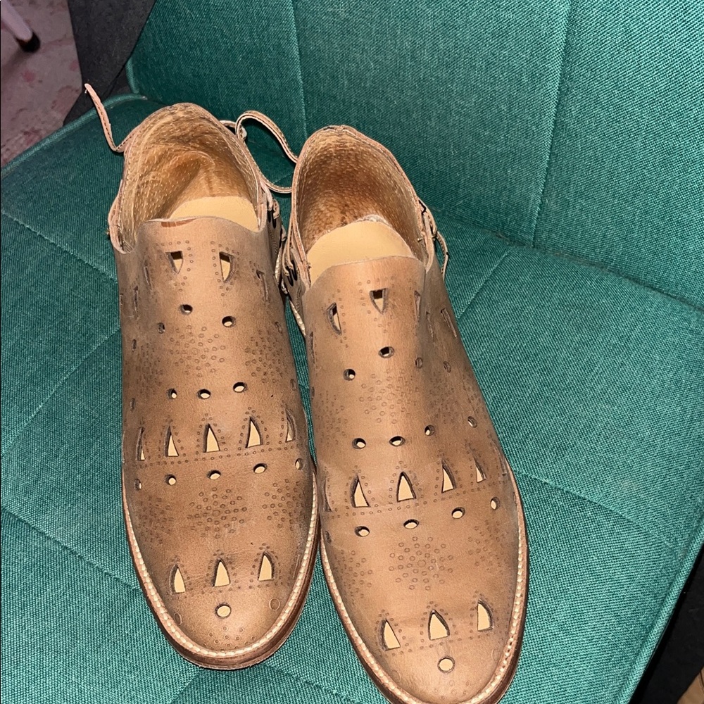 Musse & Cloud Brown Perforated Leather Slip-On Shoes